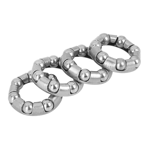4 Pack Bicycle Ball Bearing Retainers With 7 Balls Each, Steel Cages For Crank And Wheel Bearings, Outer 20.4mm Inner 12mm