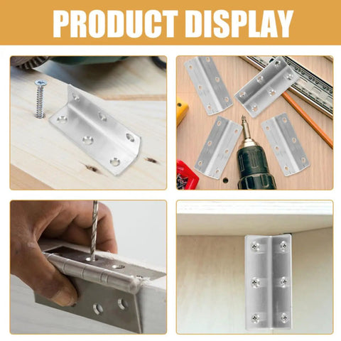 Heavy Duty Stainless Steel L Shaped Corner Brackets 8 Pack 90 Degree Angle Braces for furniture cabinets and shelves