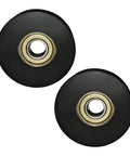 Two Piece U Groove Round Pulley 0.4x2.0x0.7in Nylon Coated Wheel With 380kg Load Capacity For Doors Windows Drawers Hardware Durable Sliding Support Smooth Operation For Quiet Reliable Sliding And Easy Installations, two black wheels