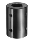 Rigid Shaft Coupling 1 Inch Bore 2 Inch Outside Diameter 3 Inch Long Black Oxide Coated 1045 Steel With 4 Set Screws