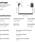 Specification details for Dummy Battery With D Tap Power Adapter For Canon LP E6P And EOS R6 Series Pro Gear Power Kit.