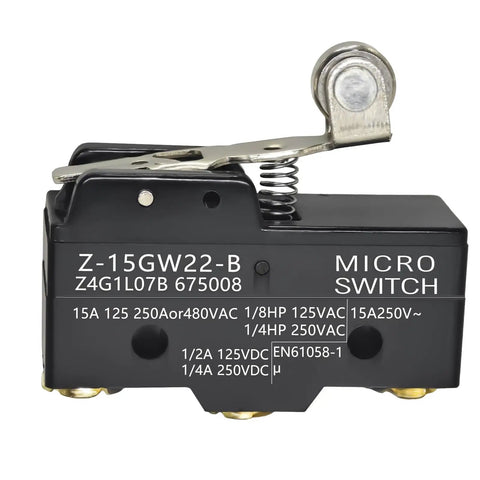 Pro Grade Micro Limit Switch with Hinged Roller Lever SPDT 1NO 1NC 15A 125-380VAC Snap Action for Industrial Control