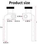Diagram showing dimensions of 2 Pack T Track Flip Stop For 3 Inch Woodworking Fence Blue Aluminum Pro Grade Miter Saw Stop Block