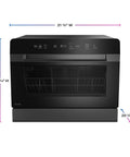 Compact Countertop Dishwasher With Smart Wifi Connectivity Six Wash Cycles Energy Star dimensions 21 3/4" W x 17 5/16" H x 20 1/8" D.