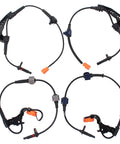 Front And Rear Abs Wheel Speed Sensor Kit For Honda Crv 2.4L 2002 2006 with durable wiring harnesses for easy installation.