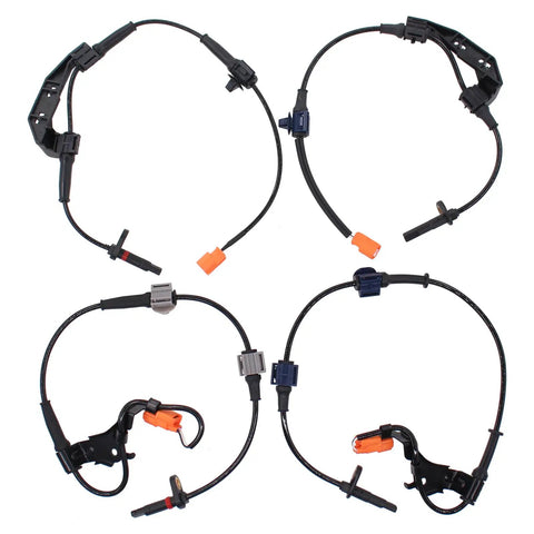 Front And Rear Abs Wheel Speed Sensor Kit For Honda Crv 2.4L 2002 2006 with durable wiring harnesses for easy installation.