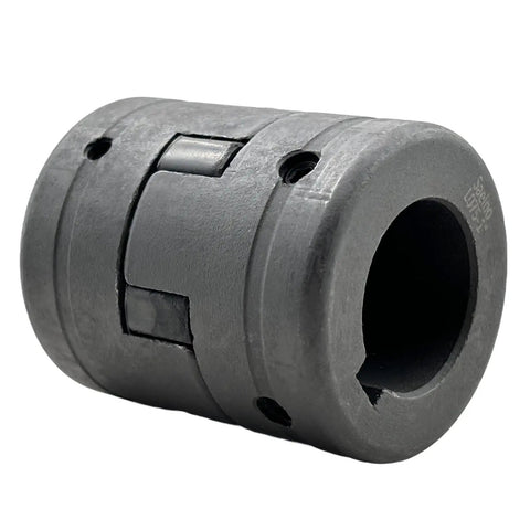 Flexible L-Jaw Coupling Set Three Quarters Inch To One Inch, Three-Piece HT250 Cast Iron With Rubber Spider, Keyways 3/16 X 3/32 And 1/4 X 1/8, Ideal For Wood Splitter And Heavy Duty Power Tools, Multi-Flex L075-3/4-1