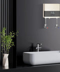 Mini Tankless Water Heater Electric 4000W 110V mounted above sleek sink, space-saving design with advanced temperature control.