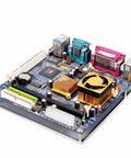 Side view of ITX Open Air PC Case Bracket Acrylic DIY Bare Frame For ITX Motherboard Transparent, showing components.