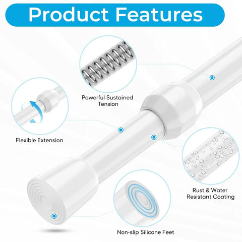 Close-up of Four Pack Window Security Bars Adjustable From 15.7 To 27.5 Inches For Sliding Glass Doors Lock Bars with rubber tips.