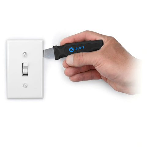 Ultra Slim Flexible Electronics Prying And Opening Tool With Ergonomic Grip In Use For Gadget Disassembly