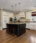 Modern kitchen with Industrial Mini Pendant Light Kit with E26 E27 Base Edison Vintage Style Black Cord Hanging Fixtures