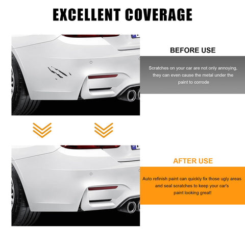 Comparison of car panel before and after using 2 In 1 Touch Up Paint Pen For Cars Quick Dry Auto Scratch Remover Precision Metal Tip