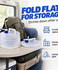 Foldable table with Collapsible Water Container With Spigot And Hook For Camping And Hiking BPA Free Foldable Water Storage Jug 3 Liter