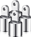 Four Pieces Bimini Top Caps For Seven Eighths Inch OD Round Tubing Stainless Steel External Eye End Boat Fittings Marine Hardware