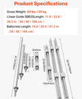 All-In-One Pro-Grade Linear Guide Rail Kit SBR20 300/600/1000 Mm With RM1605 350/650/1050 Mm C7 Ballscrews BK BF12 Supports Couplings Optical Axis Shaft For CNC Milling Grinding And 3D Printing Systems, specs chart