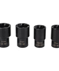 5 Piece Twist Socket Set With Beefy Locking Wheel Nut Remover, Half Inch Drive Includes 17mm 19mm 21mm 22mm Sockets