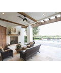 Patio with Edisto 54 Inch Indoor Outdoor Ceiling Fan With Two Canvas Wrapped Blades, UV Inhibitors, Charcoal Finish