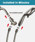 Installation guide for Filtered Shower Head With Handheld High Pressure Shower Head With Filter, showing parts and connectors.