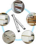 Side Mount Drawer Slides With Ball Bearing Tracks For Smooth Glide Built Tough Heavy Duty Metal Drawer Runners For Home Cabinets Soft Close Double Rail Design 2 Pack 8 Inch 200mm in use on various drawers.