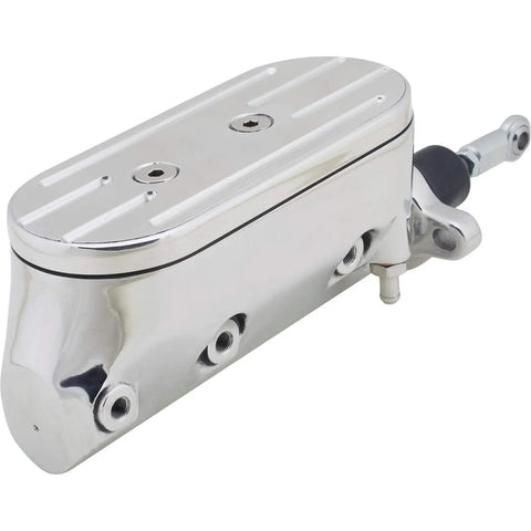 Built Tough Electric Brake Booster And Master Cylinder Kit For Front Rear Disc Brakes Featuring Twelve Volt Hydraulic Muscle, polished cylinder with ports.