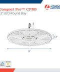 Compact Pro Round LED High Bay Light For Garages And Warehouses, Ultra Bright 13-inch Ceiling Fixture