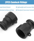 Two Piece Camlock Coupling Kit With External Threads For Industrial Chemical Pipelines Polypropylene Construction