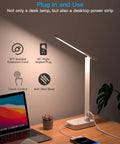 Clean Vibes Led Desk Lamp With Power Strip And 5 Ft Extension Cord showcasing touch control and anti-skid base features.