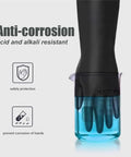 Heavy Duty Chemical Resistant Rubber Gloves 22 Inch Xl Natural Latex in beaker, showcasing acid and alkali resistance.
