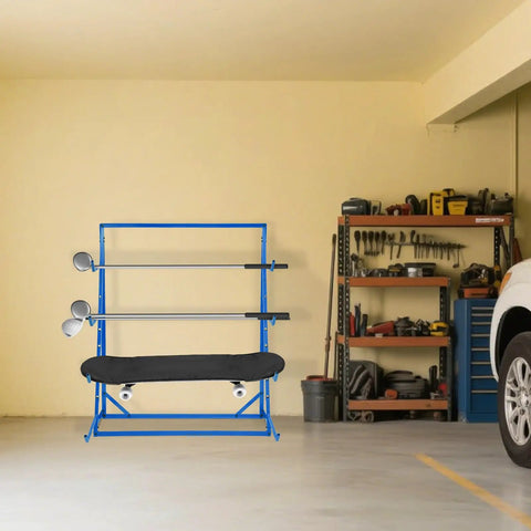 Legit Heavy Duty Steel Cantilever Storage Rack With 440 Lb Capacity Adjustable Arms perfect for PVC pipes in garage setting.