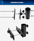 Installation steps for Adjustable Deck Umbrella Base Clamp For Railings And Fences, outdoor patio umbrella holder parts