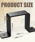 Beefy 4x4 Post Ties and U Brackets Set for Decks, Fences, and Gazebos, 3 Pack, Heavy-Duty Black 2mm Thick Steel with dimensions.