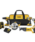 Loaded Compact Six Tool Cordless Power Kit Equipped With Two Speed Drill Driver And Fast Swap Chuck Plus Effortless Reciprocating Saw.