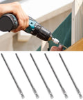 Rock Solid 10 Piece Electric Screwdriver Bit Set Made From Tough S2 Alloy Steel With 5mm Hex Shafts And 150mm Length in use with drill.
