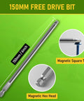 150mm driver bit from Heavy Duty Outdoor Pocket Hole Screws Set 300Pcs 8 X Two And A Half Inch Blue Coated Weather Resistant