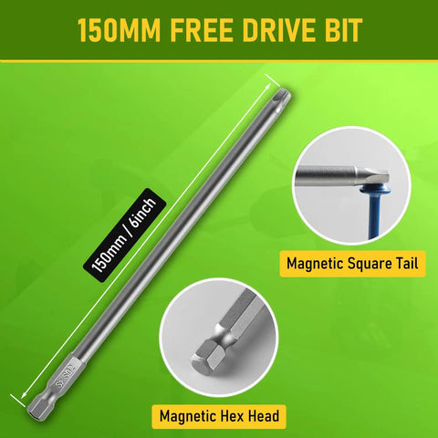 150mm driver bit from Heavy Duty Outdoor Pocket Hole Screws Set 300Pcs 8 X Two And A Half Inch Blue Coated Weather Resistant