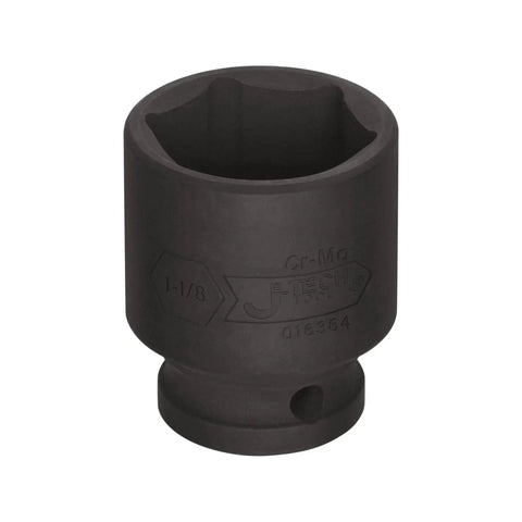 Impact Socket 1-1/8 Inch 1/2 Inch Drive SAE Cr-Mo Chrome Molybdenum 6-Point Cold Forged And Heat Treated For Heavy Duty Auto And Industrial Work