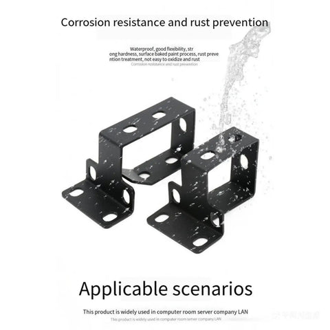 Heavy Duty Steel Vertical Cable Management Brackets For 19 Inch Server Rack Mount D Ring Wire Organizers, black, waterproof, rust-resistant design.