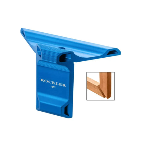 Pro Grade 45 Degree Saddle Square For Woodworking Anodized Aluminum Carpenter Square Tool Marking Tools For Accuracy And Precise Mitered Cuts Durable Woodworking Tools And Accessories showcasing blue anodized finish with 45° angle detail