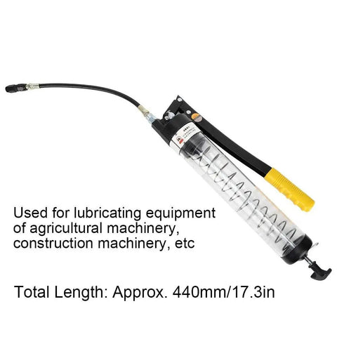 6000 PSI Grease Gun With Transparent Tube For Automotive Industrial And Agricultural Equipment Heavy Duty Lubrication