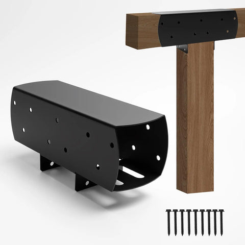 2 Pack 4 By 4 3 Way T Shaped Pergola Brackets Metal Wood Post Connector for Pergola and Outdoor Structures with screws