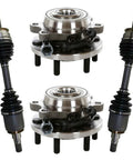 Front CV Axle Shafts Left And Right With Wheel Hub Bearing Assemblies And ABS Replacement Kit For Nissan Frontier 2005 2018 Xterra 2005 2015 Equator 2009 2012 4 Piece DIY Ready Install shown with axles and hub bearings