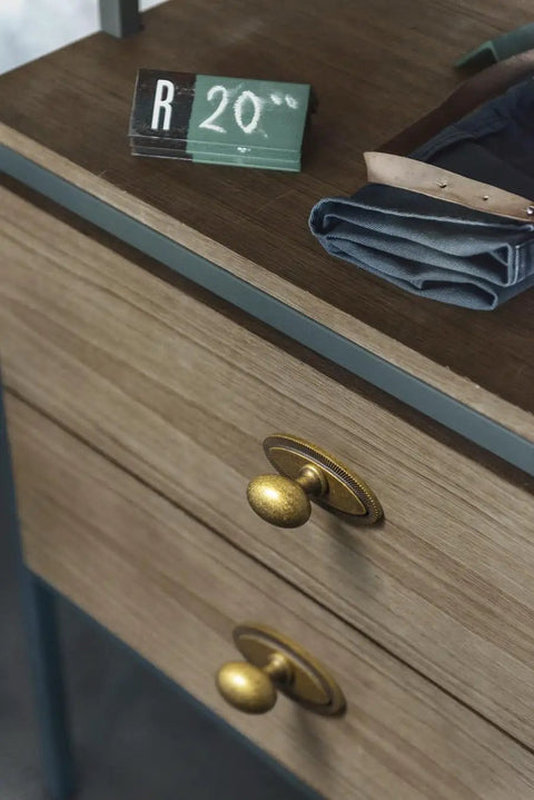 Badass Hella Smooth Antique Brass Cabinet Knobs With Oval Backplate For Kitchen Drawers And Furniture Upgrades Zinc Alloy Hardware on wooden drawers.