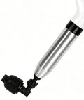 Clear Out Messy Blockages No Sweat With This Rechargeable Electric Plunger Built For Toilets Sinks And Floor Drains Plus An Ergonomic Grip That Makes Heavy Duty Work Smooth, showing the plunger's black tip and shiny metal body.