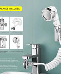 Sink Faucet Sprayer Hose Attachment Handy Rinser Shower Head Set For Washing Hair Pets Baby Bath And Kitchen Cleanup Kit