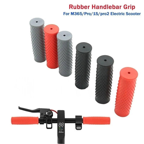 Non Slip Rubber Handlebar Grips For Electric Scooters Compatible With M365 Pro 1S Pro2 Enhances Traction Comfort And Control On Wet Or Dry Roads Black Set Of 2 Replacement Parts shown in various colors.