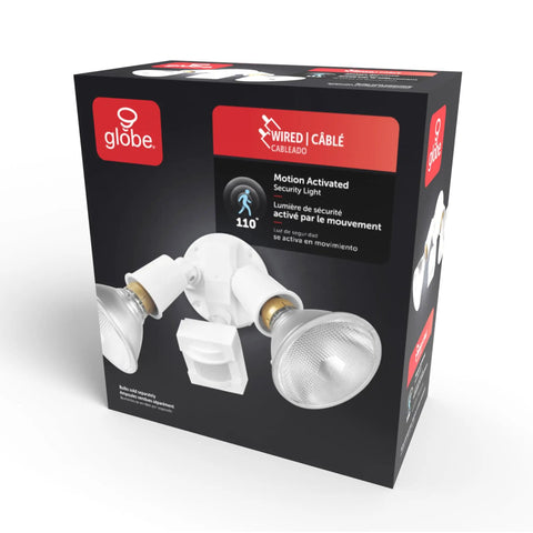 Reliable Top Shelf Twin Head Motion Sensor Security Flood Light With Wide Angle Sweep And Quick Timer Dial To Keep Your Yard Locked Down With No Stress Hardwired Setup In Slick White
