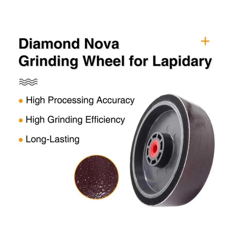 8 Inch Resin Diamond Lapidary Wheel Grit 1200 Plus 3000 Soft Cabbing Polishing Tool For Gemstone Finishing, showing wheel design.