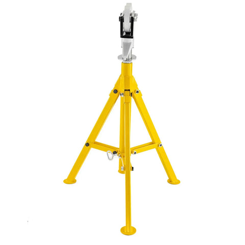 Heavy Duty Adjustable Pipe Stand With Roller Head Support, Foldable Steel Trailer Jack For 2500 Lb Load Capacity, Built Tough Workhorse Ready For Any Auto Shop Project Without Breaking A Sweat On Setup