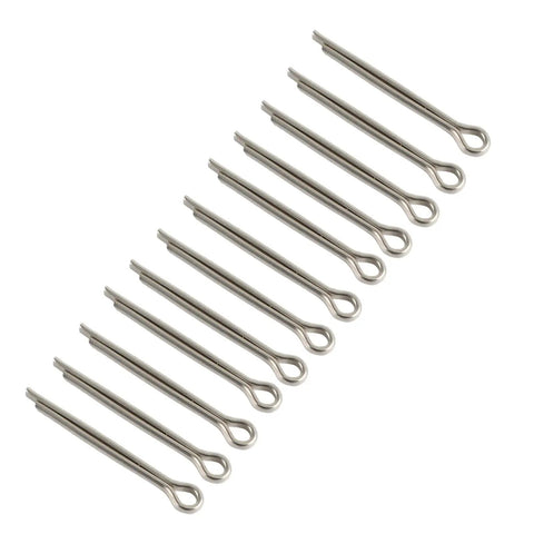 12 Pack Marine Propeller Cotter Pins Stainless Steel 304 Durable Replacement For Suzuki Outboard Motors And Evinrude Johnson Yamaha Boats Replaces 09204-03001 91401-40025-00 5030087, shown spread out in two rows